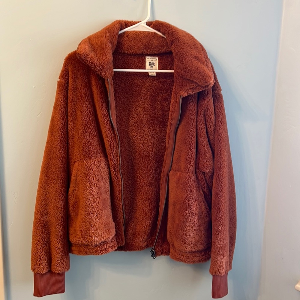 Rust Billabong Faux Fur Jacket